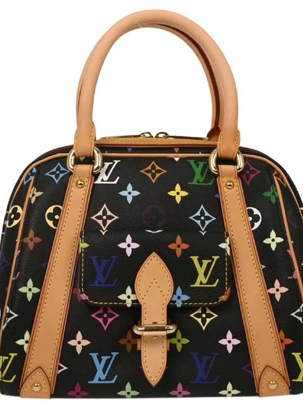Louis Vuitton Black Monogram Multicolor Priscilla Handbag